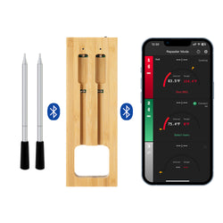 Cooking and frying thermometer - WIFI with frying APP - Repeater ensures a long distance between the mobile phone - Oven, grill or pan.