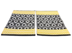 Kopen geel-zwart-wit Placemats - 40 x 60 cm - Binnen, terras, strand of camping